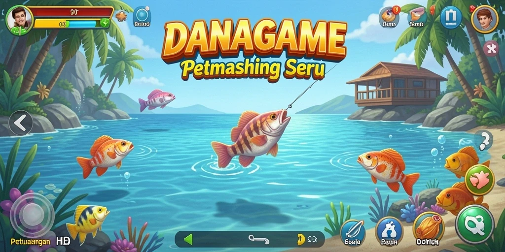 Tampilan menakjubkan dari gameplay memancing di DANAGAME.