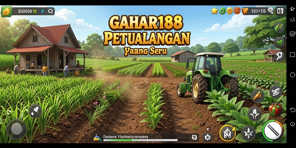 Tampilan menarik gameplay GAHAR188 dengan aktivitas pertanian.