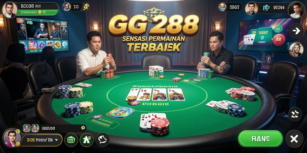 Tampilan menarik dari gameplay Poker di GG288.