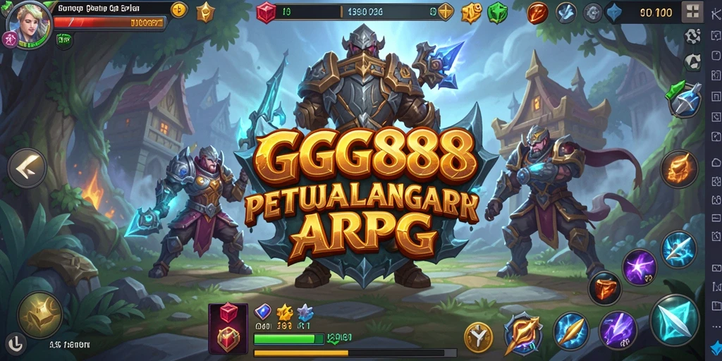 Screenshot gameplay GGG888 yang menampilkan pertarungan epik dan karakter pahlawan.