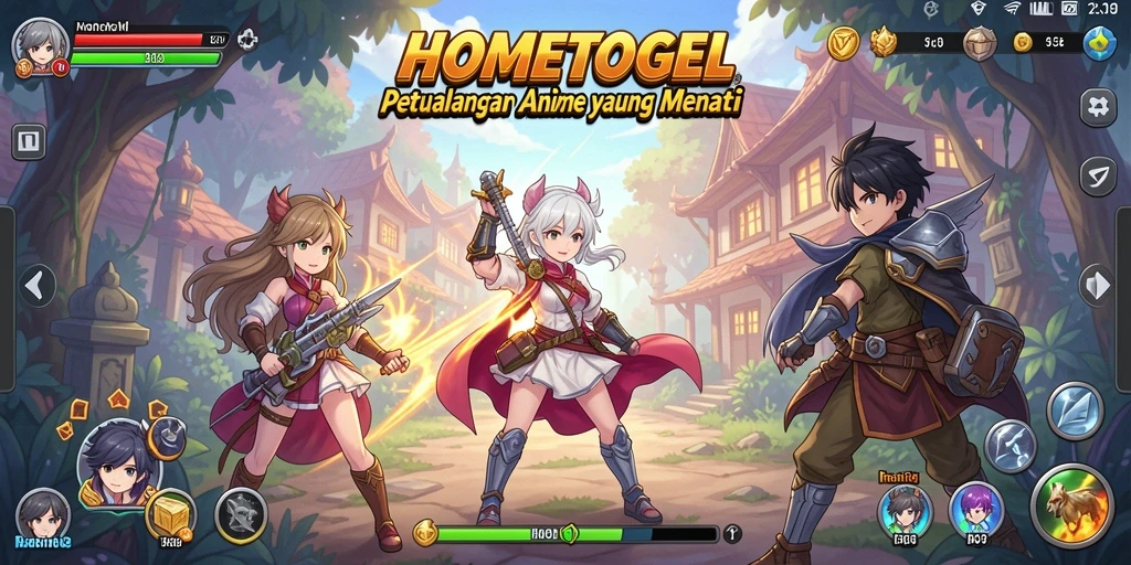 Tampilan gameplay <strong>HOMETOGEL</strong> yang memukau dengan karakter anime yang menarik.