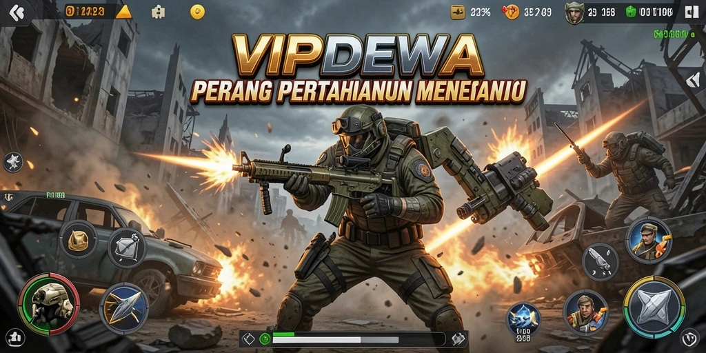 Tampilan gameplay <strong>VIPDEWA</strong> yang menegangkan dengan strategi Tower Defense.